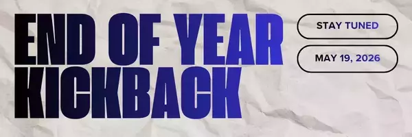 End of Year Kickback event announced with "Stay Tuned" and date "May 19, 2026".